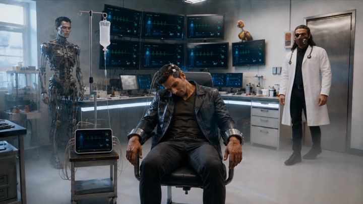 AI-generated science-fiction lab scene featuring Dylan Ramsey’s likeness